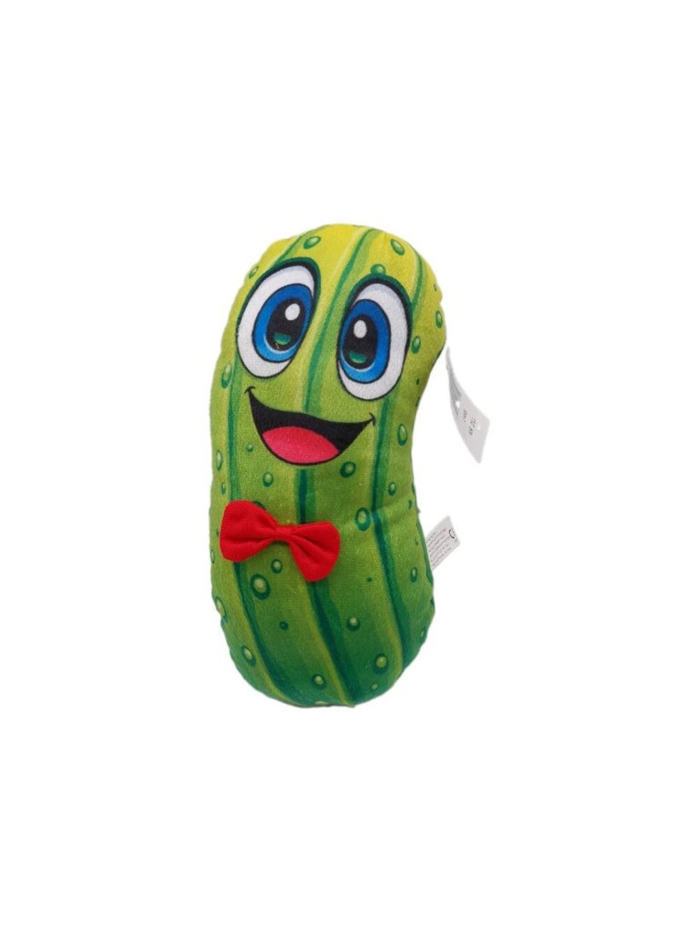 Classic Toy Co Pickle Plush Green Smiling Red Bow Tie Novelty 10" Tall 2024